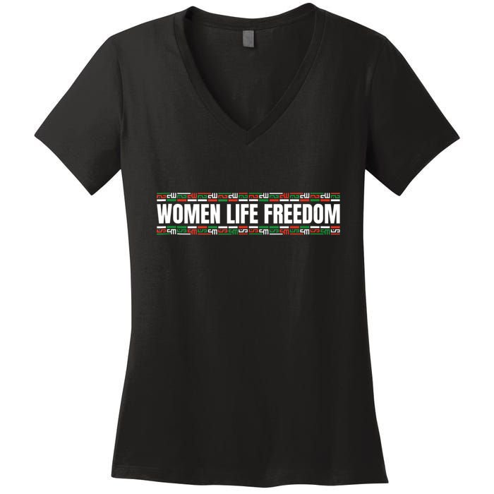 Women Life Freedom Design For Iranian Women's V-Neck T-Shirt