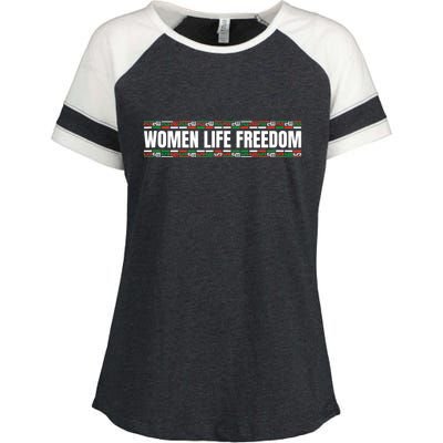 Women Life Freedom Design For Iranian Enza Ladies Jersey Colorblock Tee