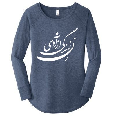 Women Life Freedom In Farsi, Zan Zendegi Azadi Women's Perfect Tri Tunic Long Sleeve Shirt