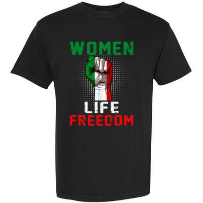 Women Life Freedom Stand With Women Iranian Flag Raised Hand Garment-Dyed Heavyweight T-Shirt