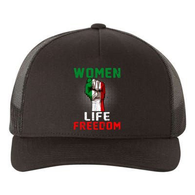 Women Life Freedom Stand With Women Iranian Flag Raised Hand Yupoong Adult 5-Panel Trucker Hat