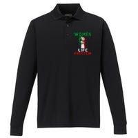 Women Life Freedom Stand With Women Iranian Flag Raised Hand Performance Long Sleeve Polo