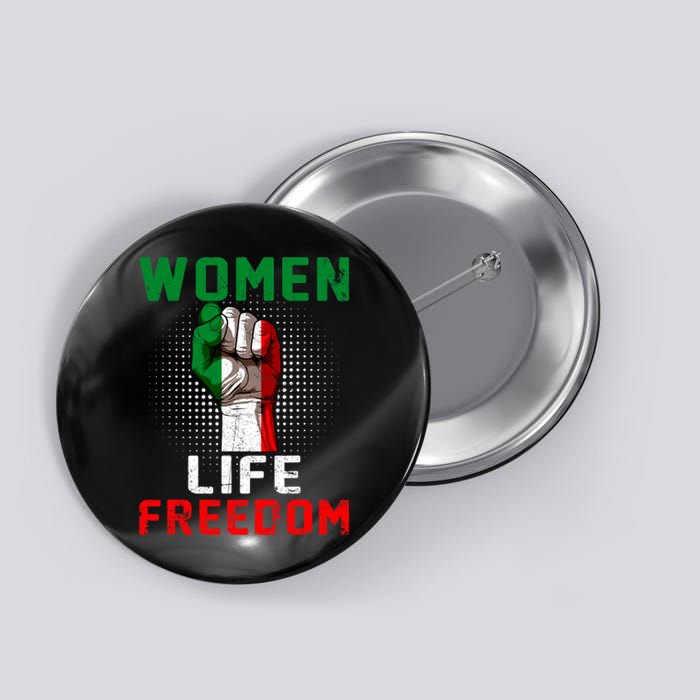 Women Life Freedom Stand With Women Iranian Flag Raised Hand Button