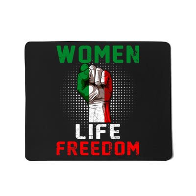 Women Life Freedom Stand With Women Iranian Flag Raised Hand Mousepad