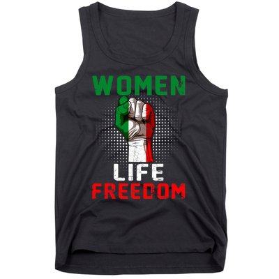 Women Life Freedom Stand With Women Iranian Flag Raised Hand Tank Top