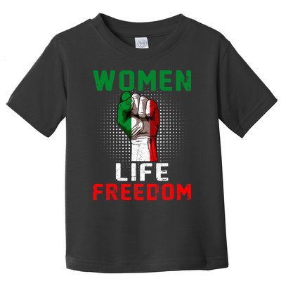 Women Life Freedom Stand With Women Iranian Flag Raised Hand Toddler T-Shirt