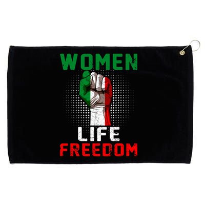 Women Life Freedom Stand With Women Iranian Flag Raised Hand Grommeted Golf Towel