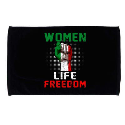 Women Life Freedom Stand With Women Iranian Flag Raised Hand Microfiber Hand Towel