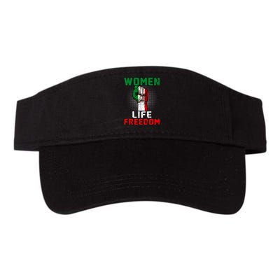 Women Life Freedom Stand With Women Iranian Flag Raised Hand Valucap Bio-Washed Visor