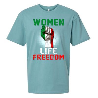 Women Life Freedom Stand With Women Iranian Flag Raised Hand Sueded Cloud Jersey T-Shirt