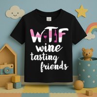 Wine Lover Funny WTF Wine Tasting Friends Drinking Wine Toddler T-Shirt