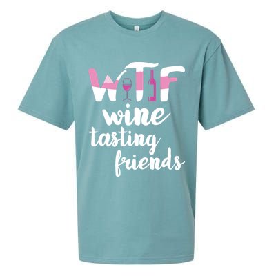 Wine Lover Funny WTF Wine Tasting Friends Drinking Wine Sueded Cloud Jersey T-Shirt