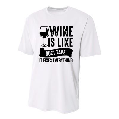 Wine Lover Funny Wine Is Like Duct Tape It Fixes Youth Performance Sprint T-Shirt