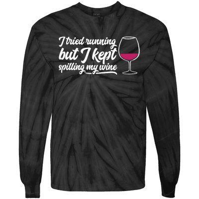 Wine Lovers Funny Humorous Quirky Tie-Dye Long Sleeve Shirt