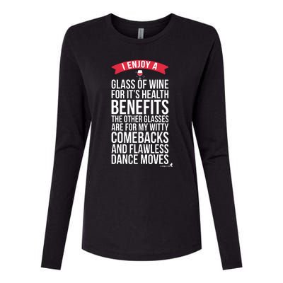 Wine Lovers Funny Humorous Womens Cotton Relaxed Long Sleeve T-Shirt