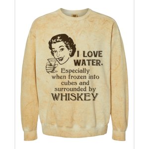 Whiskey Lovers Funny Retro Gag Gift Novelty Graphic Colorblast Crewneck Sweatshirt