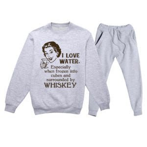 Whiskey Lovers Funny Retro Gag Gift Novelty Graphic Premium Crewneck Sweatsuit Set