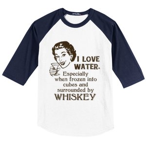 Whiskey Lovers Funny Retro Gag Gift Novelty Graphic Baseball Sleeve Shirt