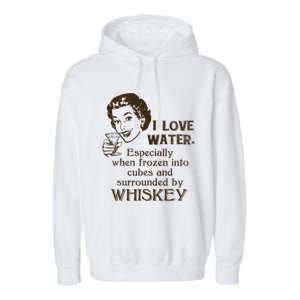 Whiskey Lovers Funny Retro Gag Gift Novelty Graphic Garment-Dyed Fleece Hoodie