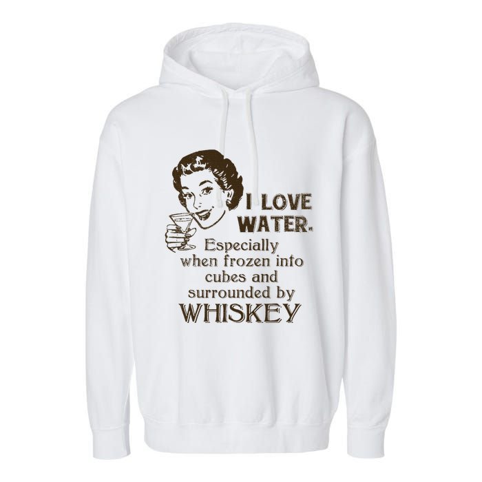 Whiskey Lovers Funny Retro Gag Gift Novelty Graphic Garment-Dyed Fleece Hoodie