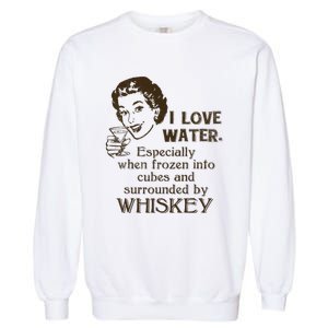 Whiskey Lovers Funny Retro Gag Gift Novelty Graphic Garment-Dyed Sweatshirt