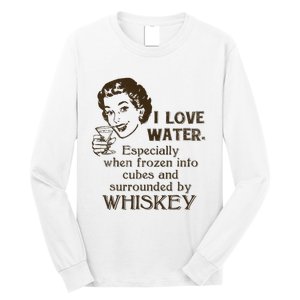 Whiskey Lovers Funny Retro Gag Gift Novelty Graphic Long Sleeve Shirt