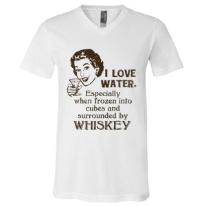 Whiskey Lovers Funny Retro Gag Gift Novelty Graphic V-Neck T-Shirt