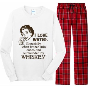 Whiskey Lovers Funny Retro Gag Gift Novelty Graphic Long Sleeve Pajama Set