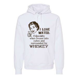 Whiskey Lovers Funny Retro Gag Gift Novelty Graphic Premium Hoodie