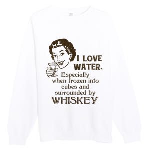 Whiskey Lovers Funny Retro Gag Gift Novelty Graphic Premium Crewneck Sweatshirt