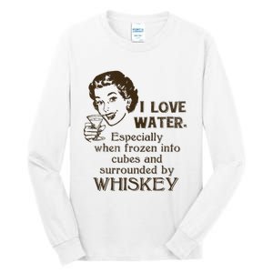 Whiskey Lovers Funny Retro Gag Gift Novelty Graphic Tall Long Sleeve T-Shirt