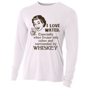 Whiskey Lovers Funny Retro Gag Gift Novelty Graphic Cooling Performance Long Sleeve Crew