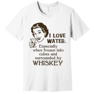 Whiskey Lovers Funny Retro Gag Gift Novelty Graphic Premium T-Shirt