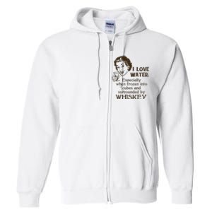 Whiskey Lovers Funny Retro Gag Gift Novelty Graphic Full Zip Hoodie