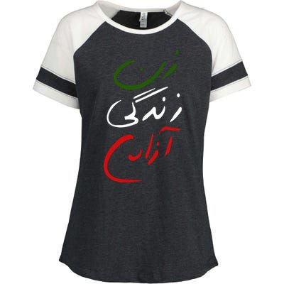 Women Life Freedom Iran Justice For Mahsa Amini Enza Ladies Jersey Colorblock Tee