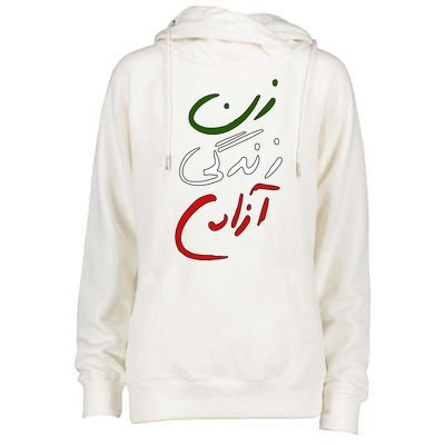 Women Life Freedom Iran Justice For Mahsa Amini Womens Funnel Neck Pullover Hood