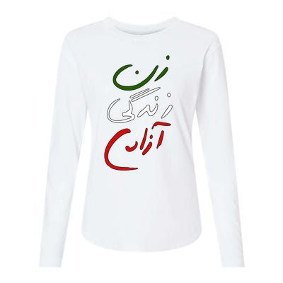 Women Life Freedom Iran Justice For Mahsa Amini Womens Cotton Relaxed Long Sleeve T-Shirt