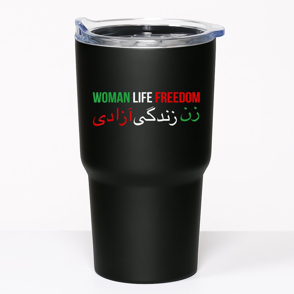Woman Life Freedom Iran English Persian Protest Slogan Tumbler