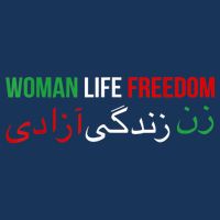 Woman Life Freedom Iran English Persian Protest Slogan 7 Panel Mesh Trucker Snapback Hat