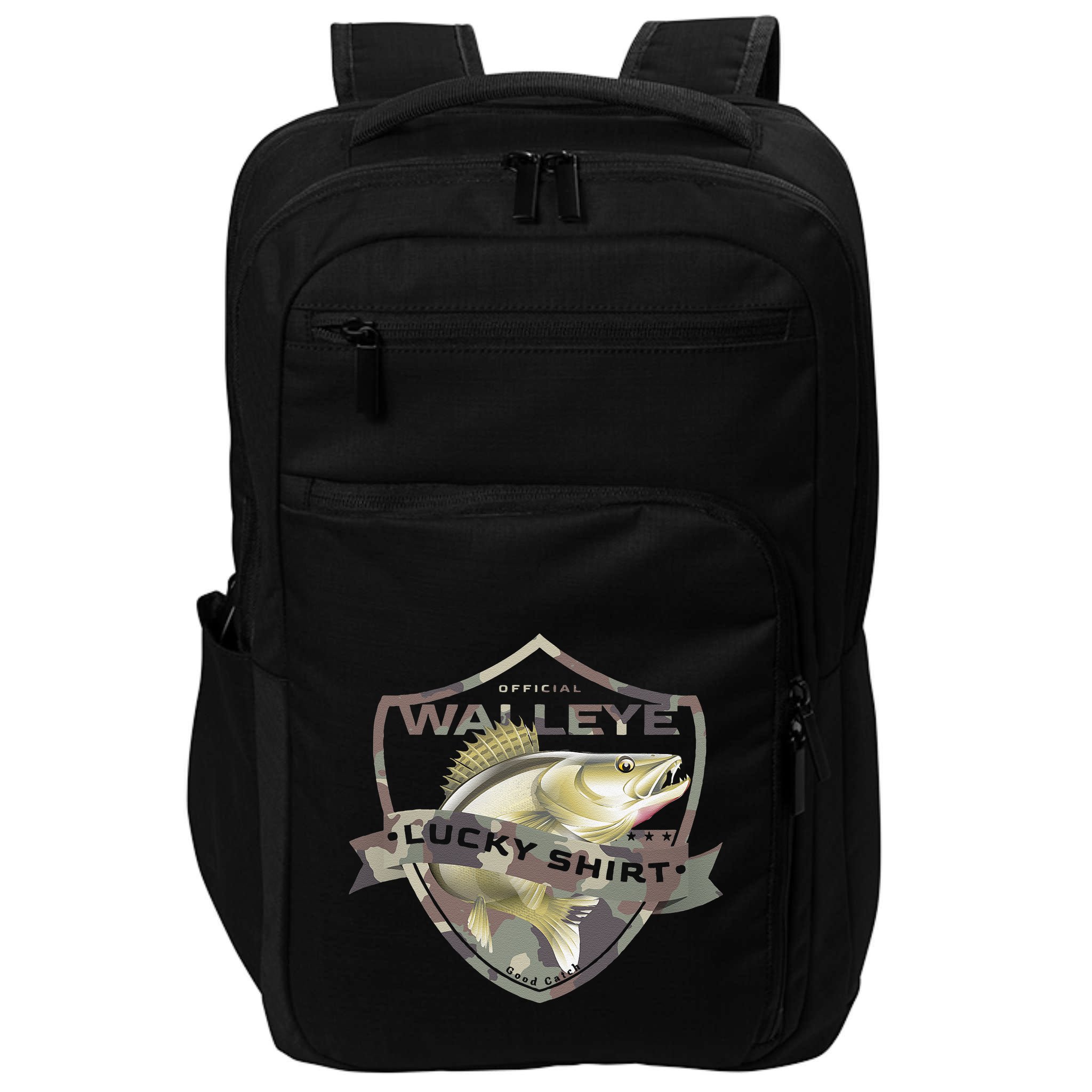 Walleye Lucky Funny Accessories To Walleye Fishing Impact Tech Backpack
