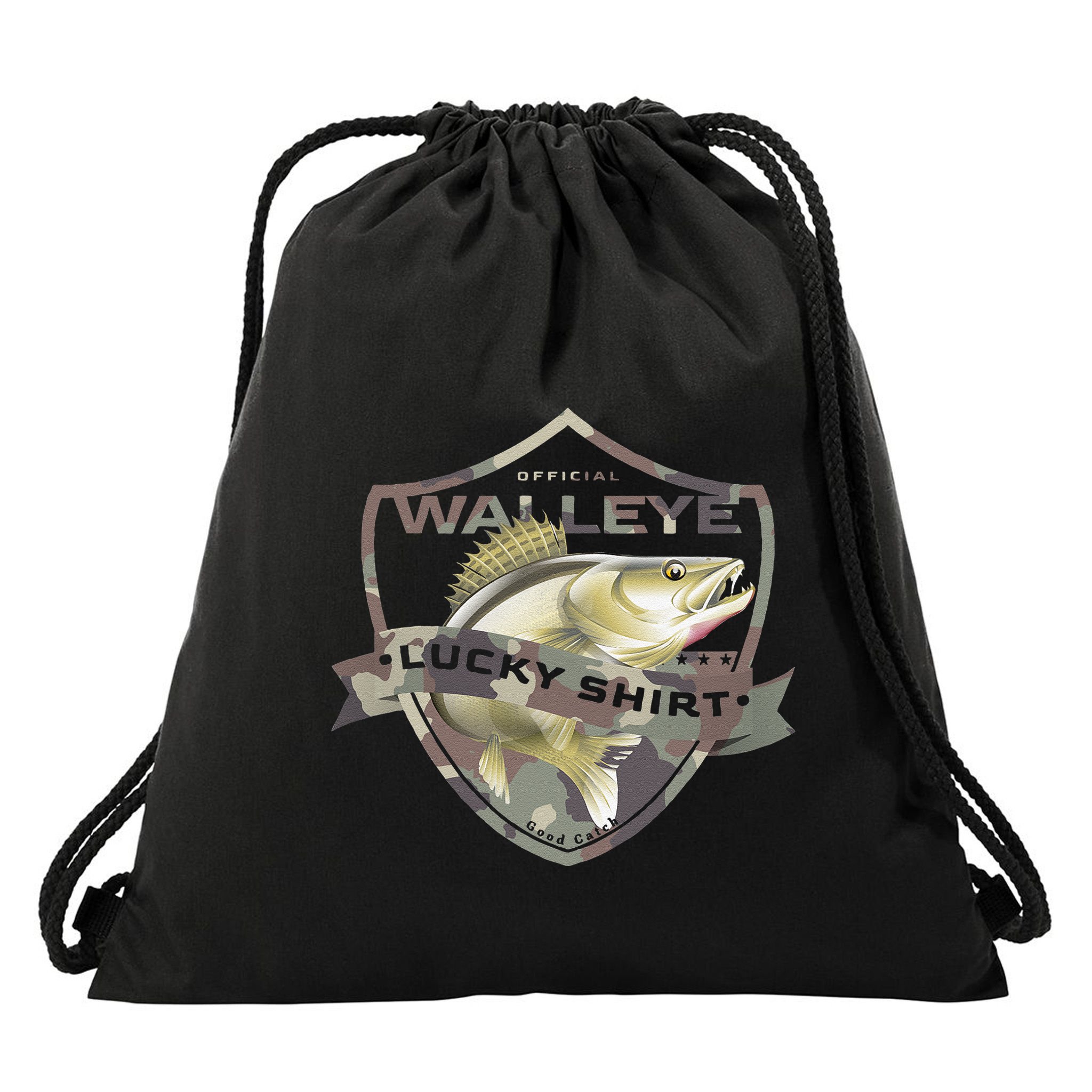 Walleye Lucky Funny Accessories To Walleye Fishing Drawstring Bag