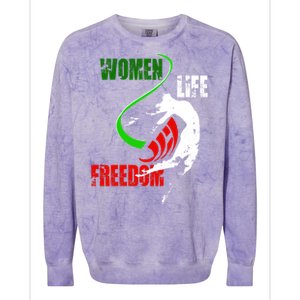 Women Life Freedom Iran Protest Colorblast Crewneck Sweatshirt