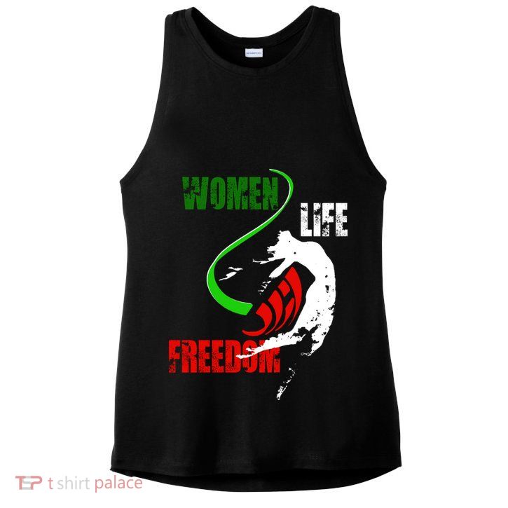 Women Life Freedom Iran Protest Ladies PosiCharge Tri-Blend Wicking Tank