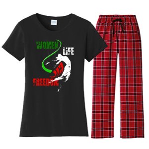 Women Life Freedom Iran Protest Women's Flannel Pajama Set