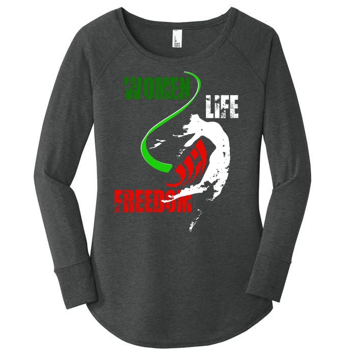 Women Life Freedom Iran Protest Women's Perfect Tri Tunic Long Sleeve Shirt