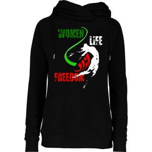 Women Life Freedom Iran Protest Womens Funnel Neck Pullover Hood