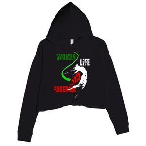 Women Life Freedom Iran Protest Crop Fleece Hoodie