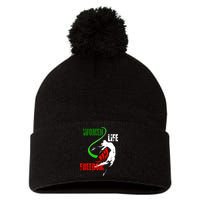 Women Life Freedom Iran Protest Pom Pom 12in Knit Beanie