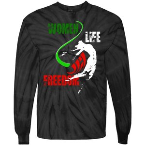 Women Life Freedom Iran Protest Tie-Dye Long Sleeve Shirt