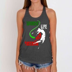 Women Life Freedom Iran Protest Women's Knotted Racerback Tank